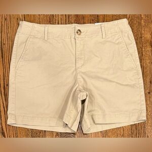 NWT LOFT The Monroe 6" Chino Shorts Natural Jute Khaki Beige Tan Women’s 10
